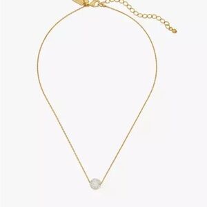 NWT Kate Spade Razzle Dazzle Mini Pendant Necklace, Clear/worn Gold
